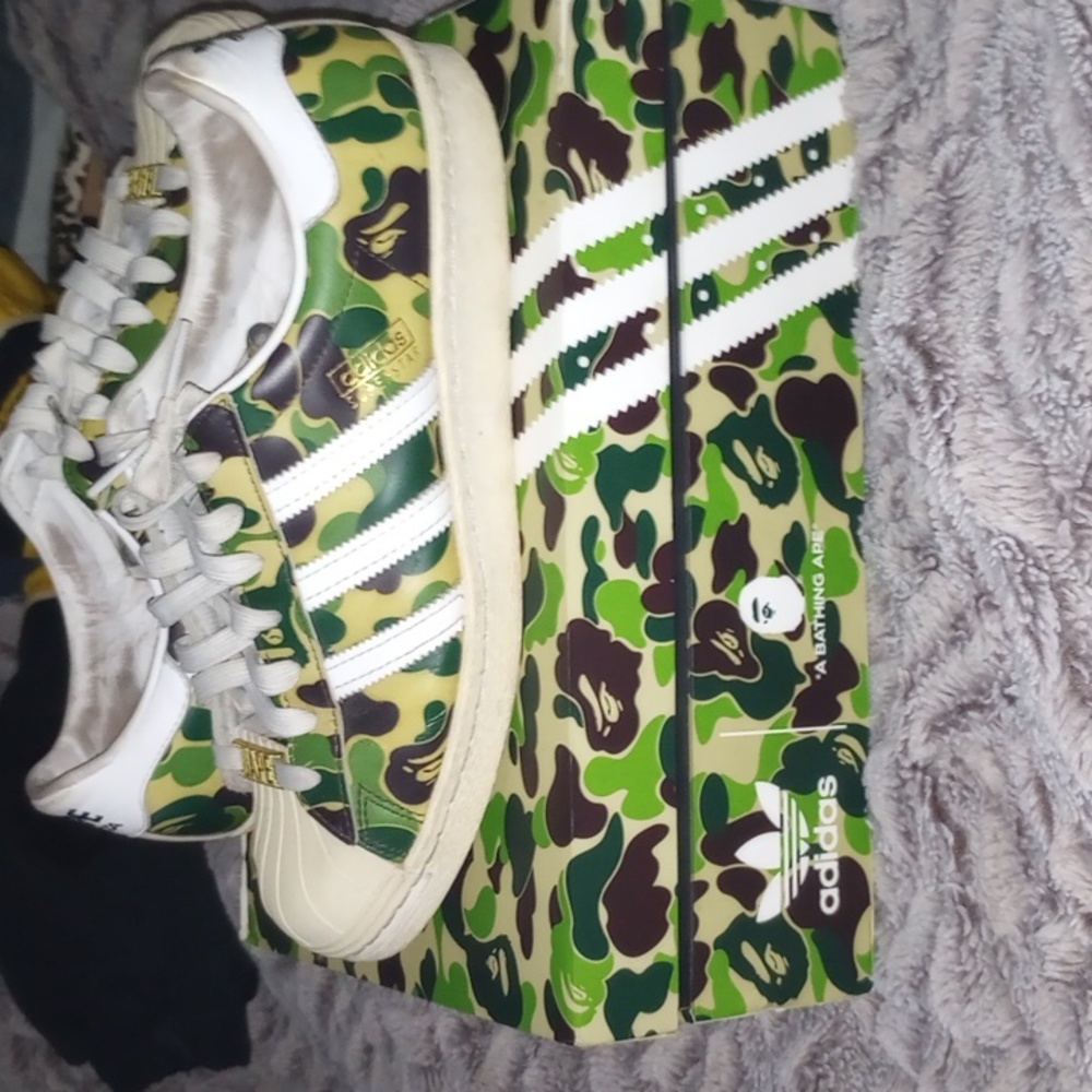 Size 10.5 - BAPE x adidas Superstar Bapesta ABC Camo Green A Bathing Ape